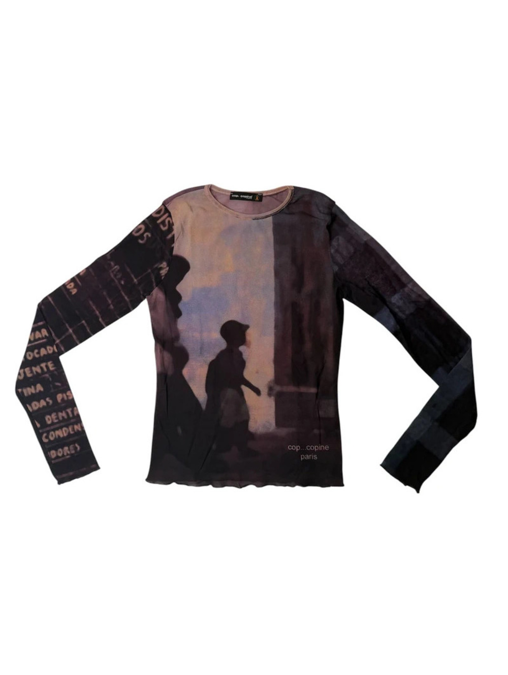 Cop Copine Y2K Mesh Top Sunset Silhouette Photo Print